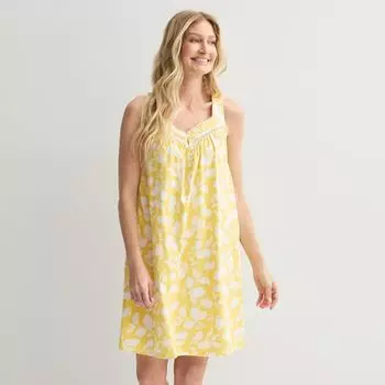 Женский хлопковый пижамный халат Croft & Barrow, цвет two tone lemon