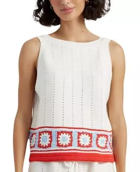 Женский хлопковый жилет ручной вязки Chinti & Parker, красный