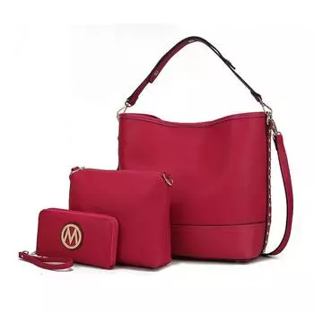 Женский хобо с сумочкой и кошельком на ремешке Mkf Collection Wren от Mia K MKF Collection, цвет Fuschia
