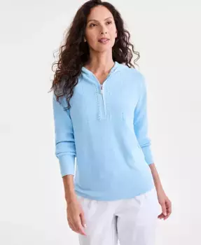Женский худи на молнии с длинными рукавами Style & Co, синий