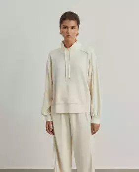 Женский худи с буффированными рукавами и капюшоном Lion of Porches, кремовый