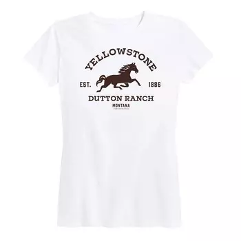 Женский Йеллоустон, расчетное время. Футболка 1886 с логотипом Horse Licensed Character, белый