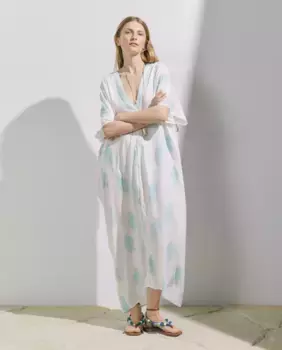 Женский кафтан с каймой Stella Rittwagen, белый