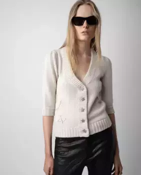 Женский кардиган Betsy с рукавами 3/4 и декоративными пуговицами Zadig & Voltaire, белый