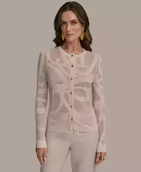 Женский кардиган Burnout Donna Karan New York, коричневый/бежевый