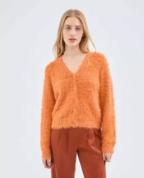 Женский кардиган фактурной вязки Compaa Fantstica, оранжевый