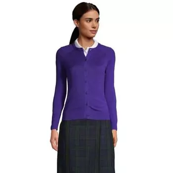 Женский кардиган из хлопкового модала Lands' End, цвет deep purple