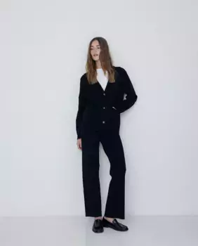 Женский кардиган из шерсти и пуговиц Yerse, черный