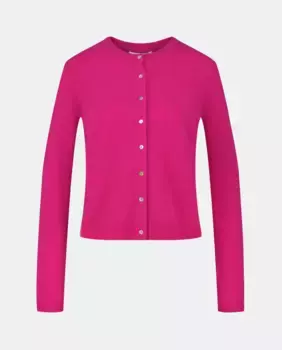 Женский кардиган из шерсти с круглым вырезом и кашемиром Easy Wear, розовый