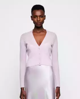 Женский кардиган из тонкой шерсти лилового цвета Mirto, цвет Lila