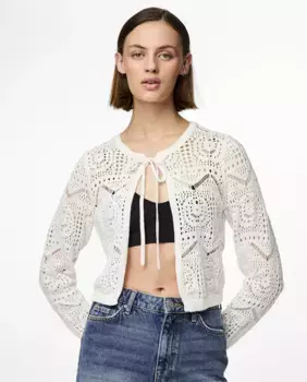 Женский кардиган крючком Pieces, цвет Crudo