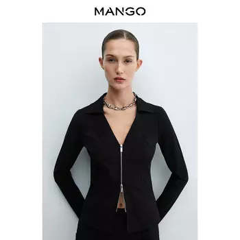 Женский кардиган Mango с двойной молнией, черный