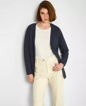 Женский кардиган миди без застежки Trucco, темно-синий