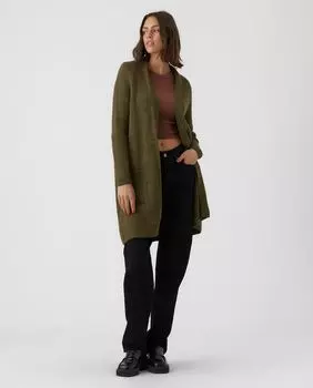 Женский кардиган миди с длинным рукавом Vero Moda, светло-зеленый