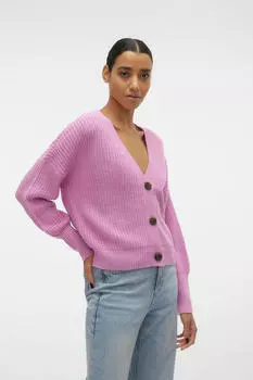 Женский кардиган на пуговицах с длинными рукавами Vero Moda, фиолетовый