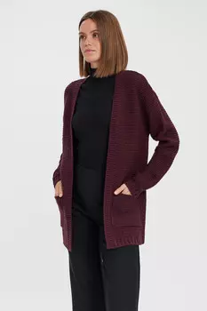Женский кардиган на пуговицах с длинными рукавами Vero Moda, темно-красный