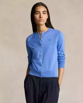Женский кардиган на пуговицах с круглым вырезом Polo Ralph Lauren, синий