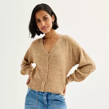 Женский кардиган на пуговицах Sonoma Goods For Life, цвет Dark Cork Heather