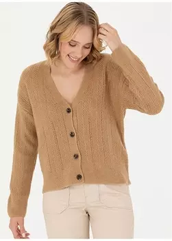 Женский кардиган песочного меланжа U.S. Polo Assn.