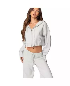 Женский кардиган Russell Knit с капюшоном Edikted, серый