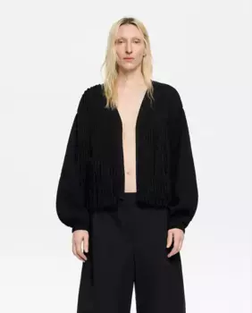 Женский кардиган с бахромой черного цвета Bimba y Lola, черный