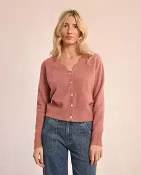 Женский кардиган с длинными рукавами и кружевными деталями Molly Bracken, розовый