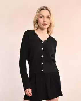 Женский кардиган с длинными рукавами и кружевными деталями Molly Bracken, черный