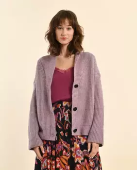 Женский кардиган с длинными рукавами и лацканами Molly Bracken, фиолетовый