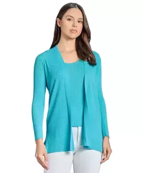 Женский кардиган с длинными рукавами и разрезом по боку Jones New York, синий