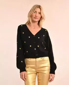 Женский кардиган с длинными рукавами и звездами Molly Bracken, черный