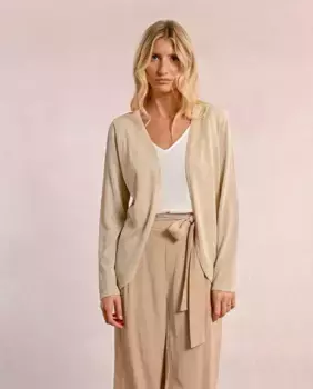 Женский кардиган с длинными рукавами из блестящей ткани Molly Bracken, бежевый