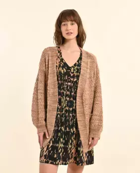 Женский кардиган с длинными рукавами из смесовой вязки Molly Bracken, розовый