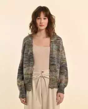 Женский кардиган с длинными рукавами из смесовой вязки Molly Bracken, серый