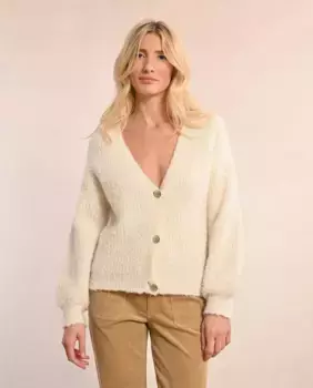 Женский кардиган с длинными рукавами из смесовой вязки Molly Bracken, цвет Crudo