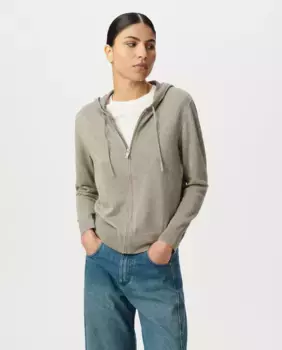 Женский кардиган с капюшоном и молнией IKKS, бежевый