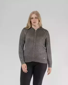 Женский кардиган с капюшоном и застежкой-молнией October, черный