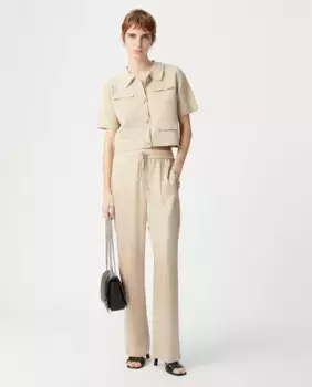 Женский кардиган с коротким рукавом на пуговицах IKKS, бежевый