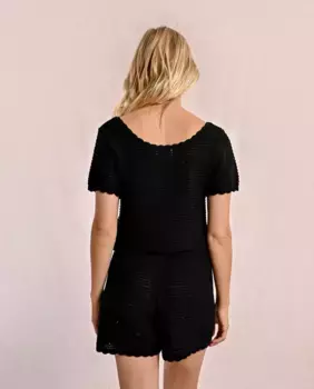 Женский кардиган с короткими рукавами на пуговицах Molly Bracken, черный