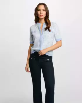 Женский кардиган с короткими рукавами с принтом Morgan, голубой