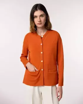 Женский кардиган с круглым вырезом и длинными рукавами Naulover, оранжевый