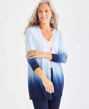 Женский кардиган с открытой передней частью Style & Co, синий