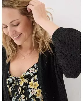 Женский кардиган с открытой строчкой Anna FatFace, черный