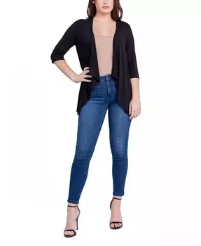 Женский кардиган с открытыми передними рукавами и рукавами до локтя 24seven Comfort Apparel, черный