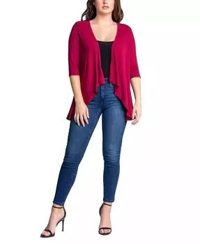Женский кардиган с открытыми передними рукавами и рукавами до локтя 24seven Comfort Apparel, красный