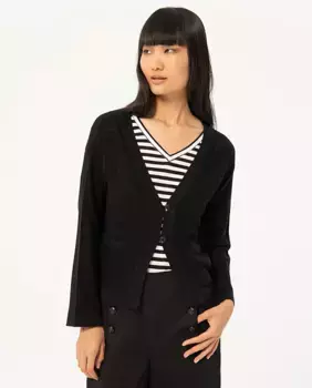 Женский кардиган с V-образным вырезом и застежкой на пуговицы Surkana, черный