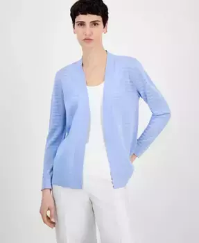 Женский кардиган Shadow Stripe с открытой полочкой Anne Klein, синий