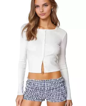 Женский кардиган Shilo с рубчиком Edikted, белый