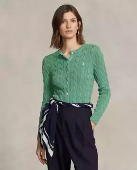 Женский кардиган-свитер с логотипом Polo Ralph Lauren, зеленый