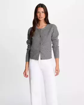 Женский кардиган тонкой вязки с застежкой на пуговицы Morgan, серый