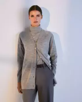 Женский кардиган тонкой вязки Woman El Corte Ingls, серый